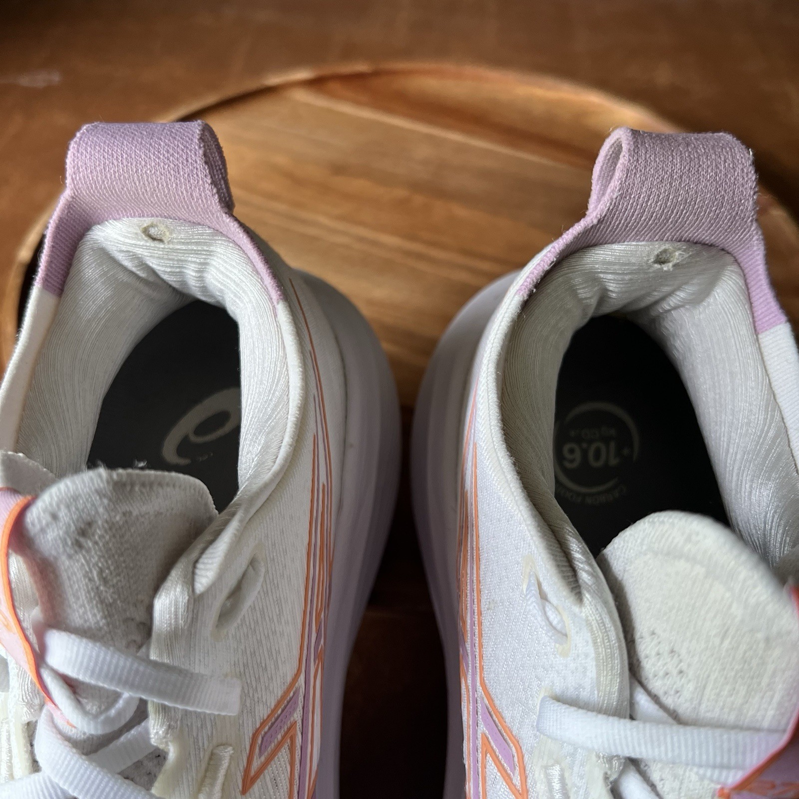 ASICS Gel-Nimbus 27 Max Cushion White Lavender Womens 9.5 Running Shoes Sneakers