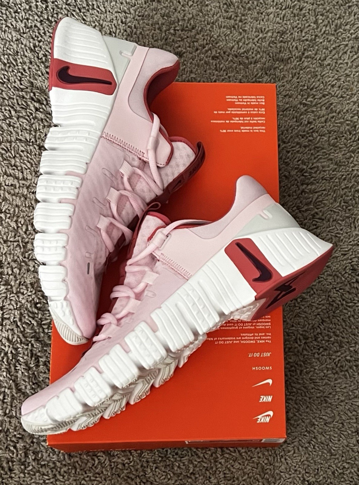 Size 5.5W- Nike Free Metcon 5 Pink Foam/Dark Team Red-Adobe NBY DV3950-603