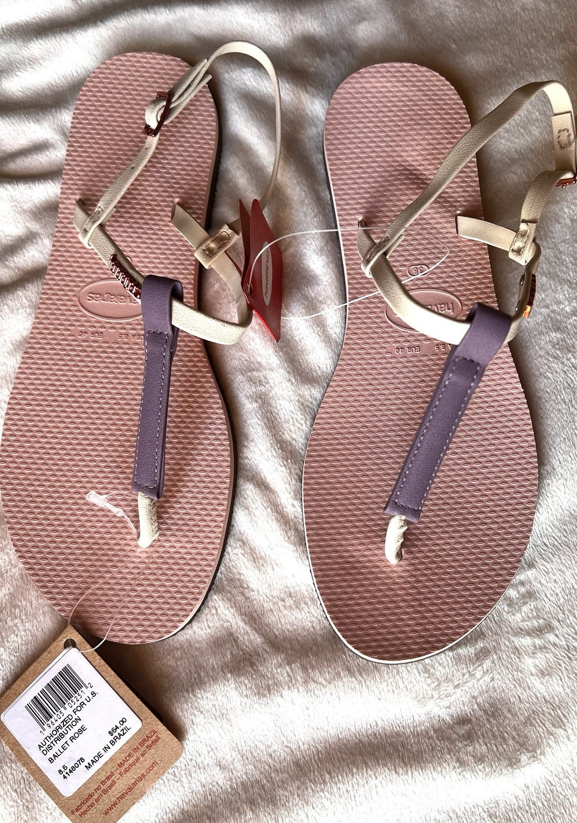 Havaianas Women’s Size 8.5 You Rio Sandal Ballet Rose Ankle Strap New with Tags