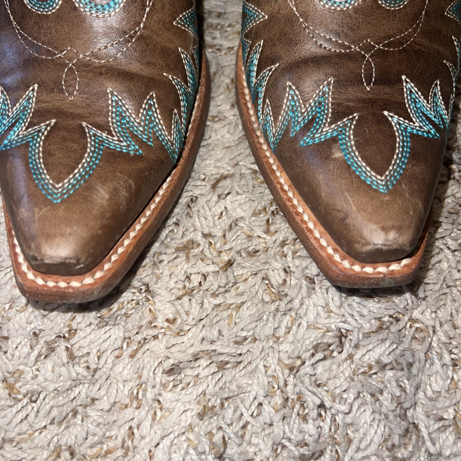 Women’s Ariat Dixon Brooklyn Cowgirl Booties Boots Brown Leather Snip Toe 8.5