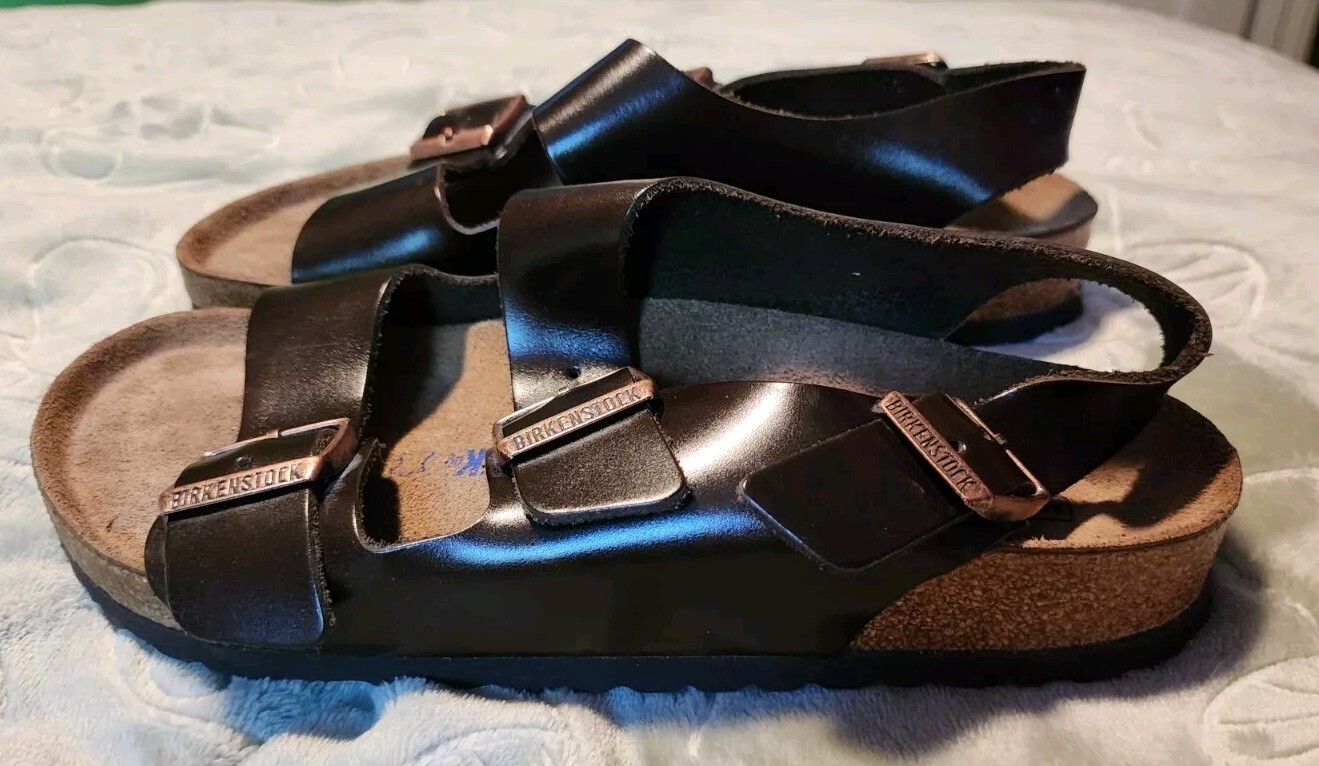 Birkenstock Milano Womens 10 | Mens 8 Dk Brown Leather Buckle Hiking Sandal