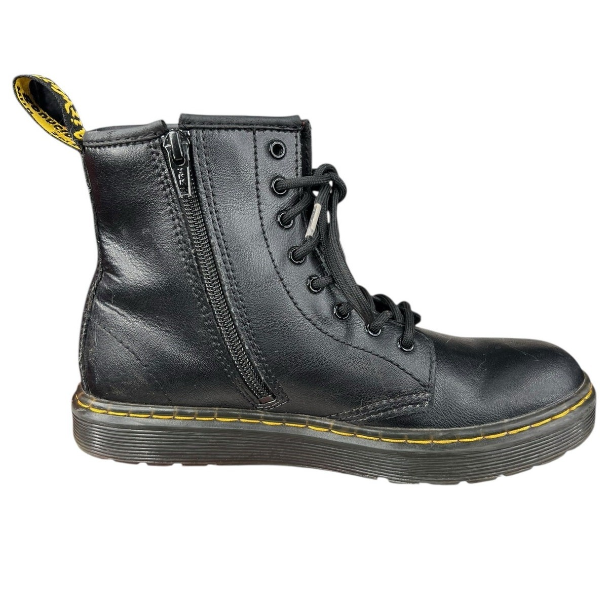 Dr. Martens Unisex Zavala J Black Lace Up Combat Boot Size M 4 W 5