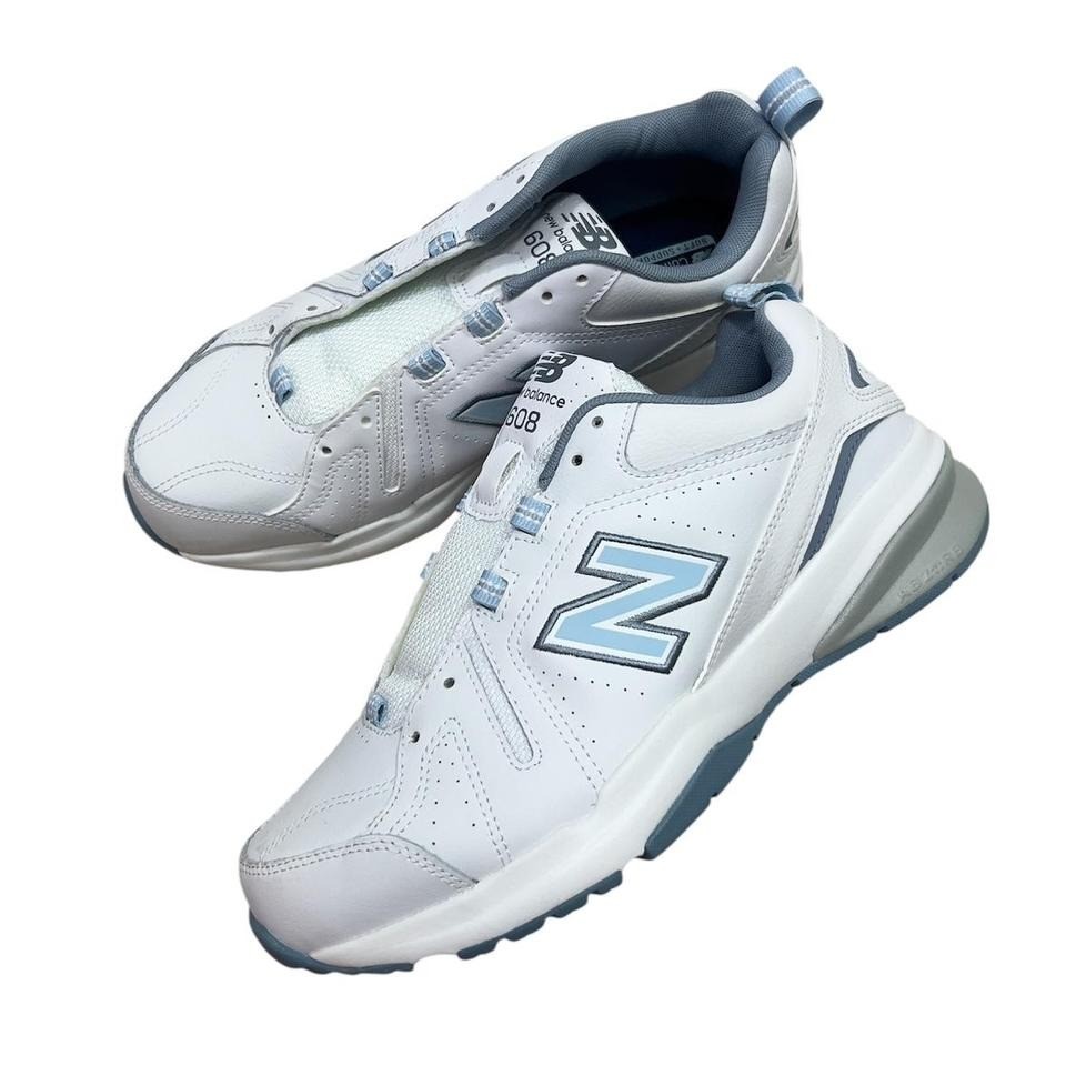 New Balance 608V5 Casual Comfort Cross Trainer Shoes Women 8.5 Men 7 White/Blue