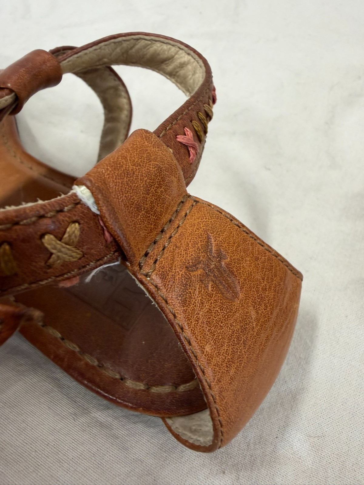 Frye Carson Boho Thong Huarache sandals featuring colorful stitched details