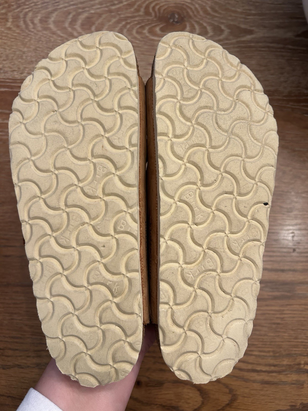 BIRKENSTOCK WOMEN’S BIG BUCKLE CANVAS SANDALS COGNAC EU 36 US 5/5.5