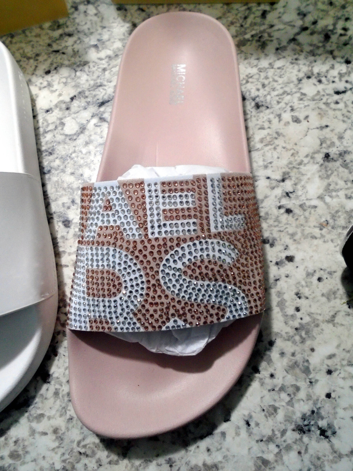 Michael Kors MK Slides Gilmore & Eva Pink Blue Gold Black White MK Pink