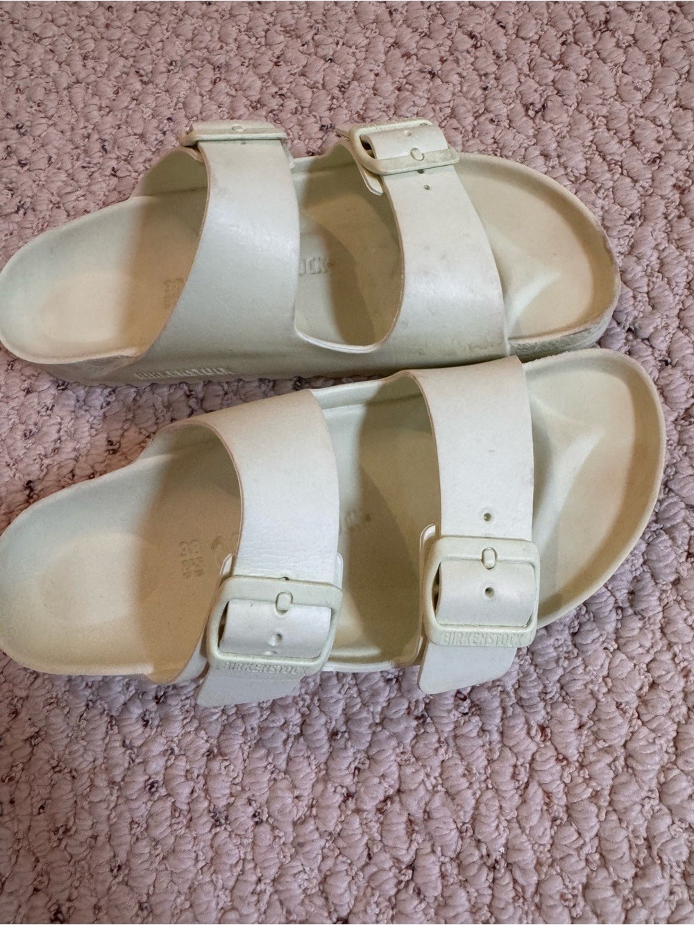 Birkenstock Arizona Double-Buckle Slide Sandals in Pistachio