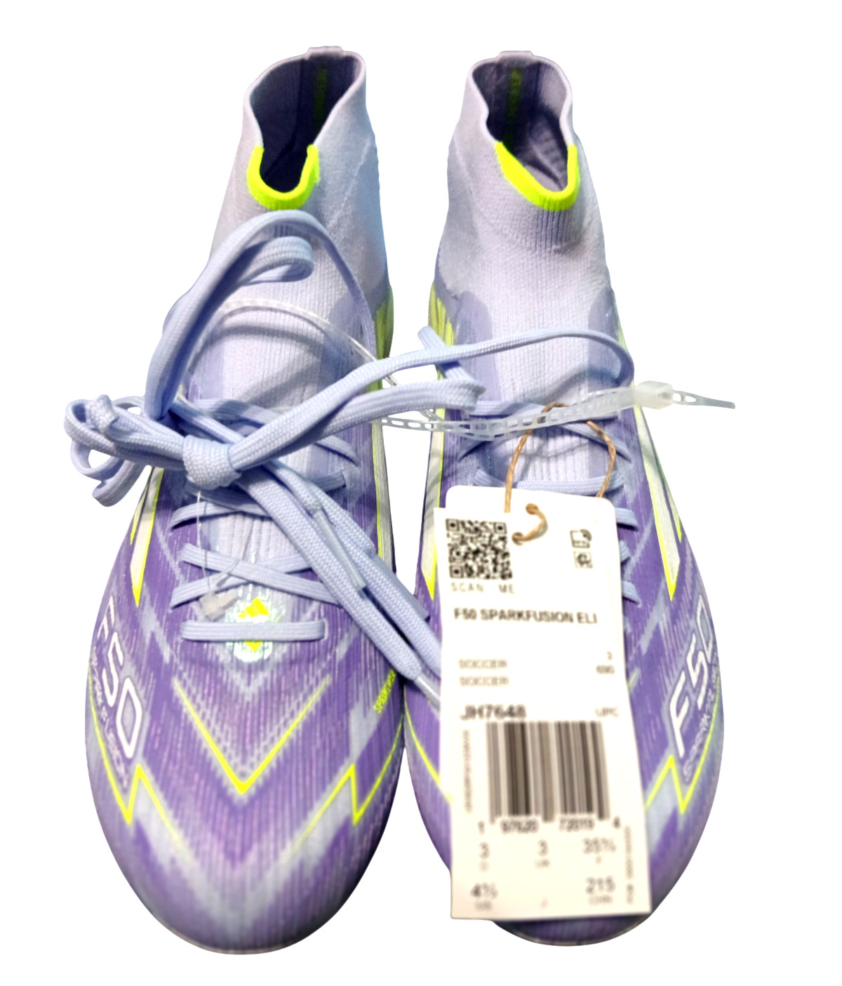 adidas F50 Sparkfusion Elite Mid FG AG Soccer Cleats Violet JH7648 Size 4.5