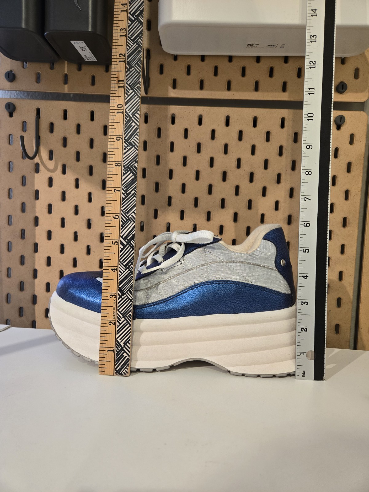 Vintage 90s Y2K Skechers Platform Sneakers Blue Sz9 (fits like 8) Bubble Sole