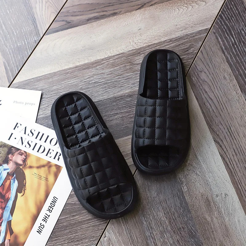 Summer Women Bathroom Slippers Home Non-Slip Flip Flops Couple Indoor Soft Skid