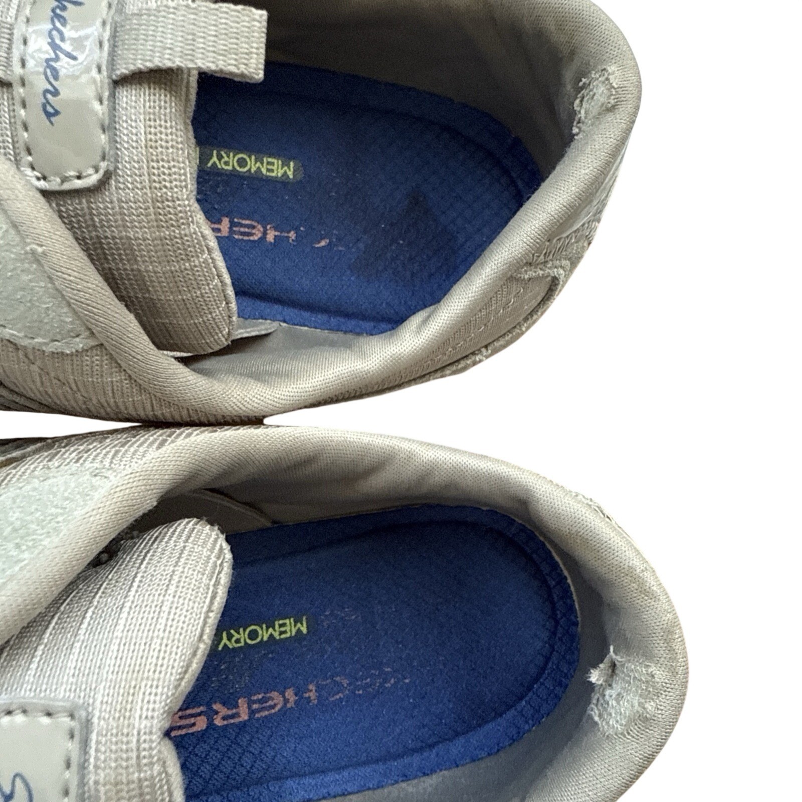 Skechers Wmns Sz 10Stone Navy Textile Leather Memory Foam Slip On Sneakers 23074