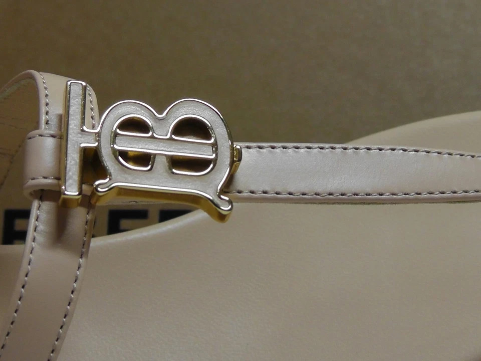 BURBERRY Pale Nude EMILY T-Strap Leather Thong Sandals Size 36.5 US***$720**NIB