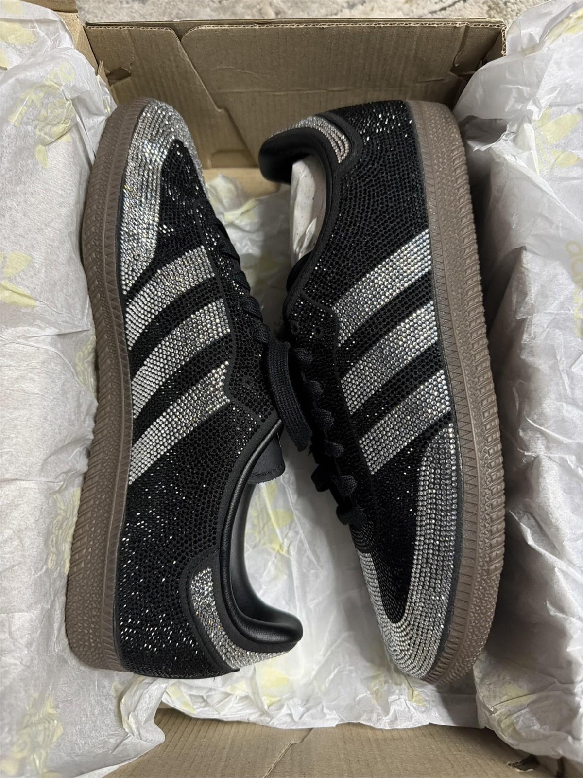 Women’s Size 8.5 adidas Originals Samba OG Rhinestone Core Black IH9052 New