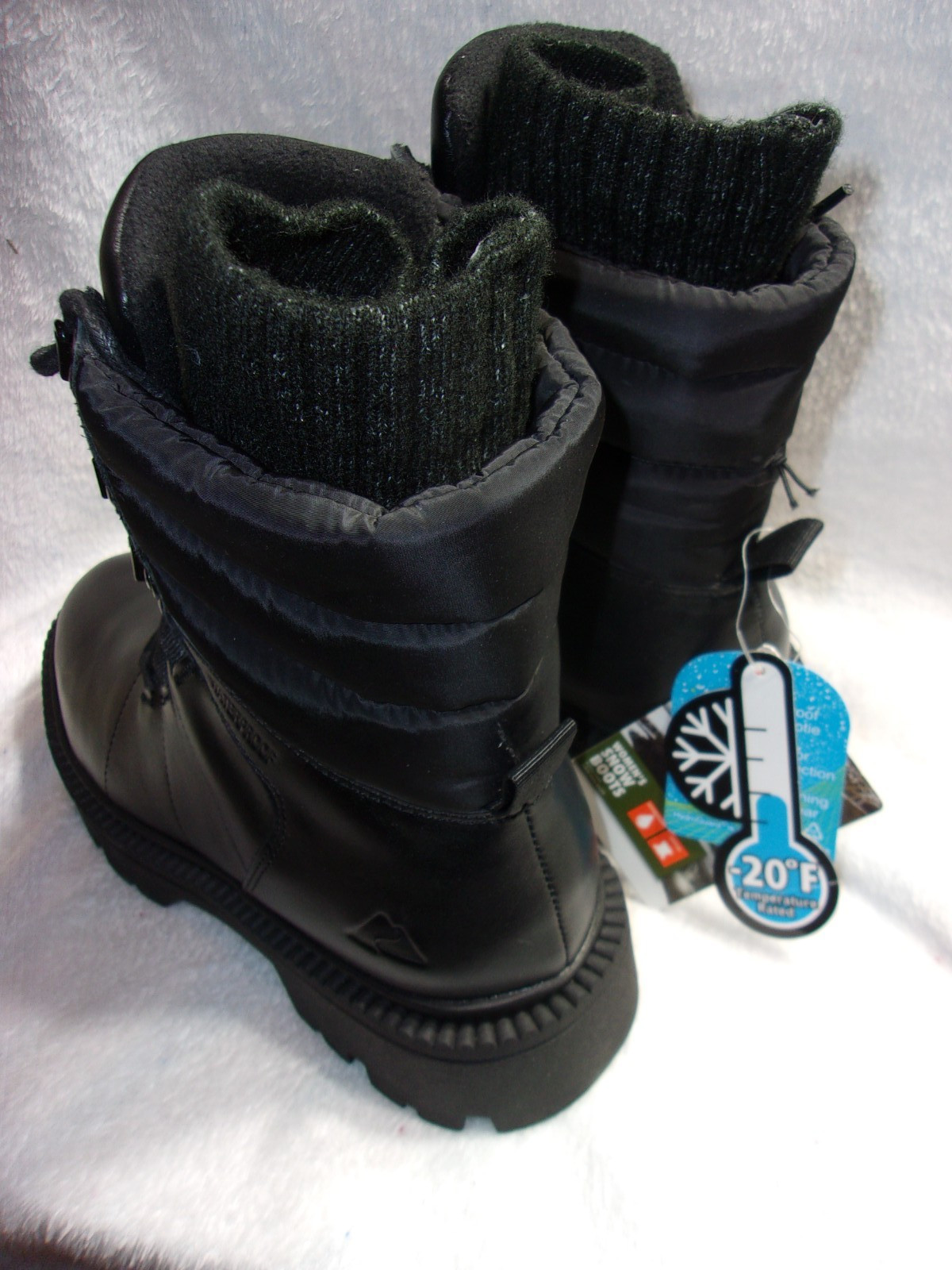 Womens Ozark Trail Lace Up Combat Style SnowBoots 8M Black Waterproof New w/Tags