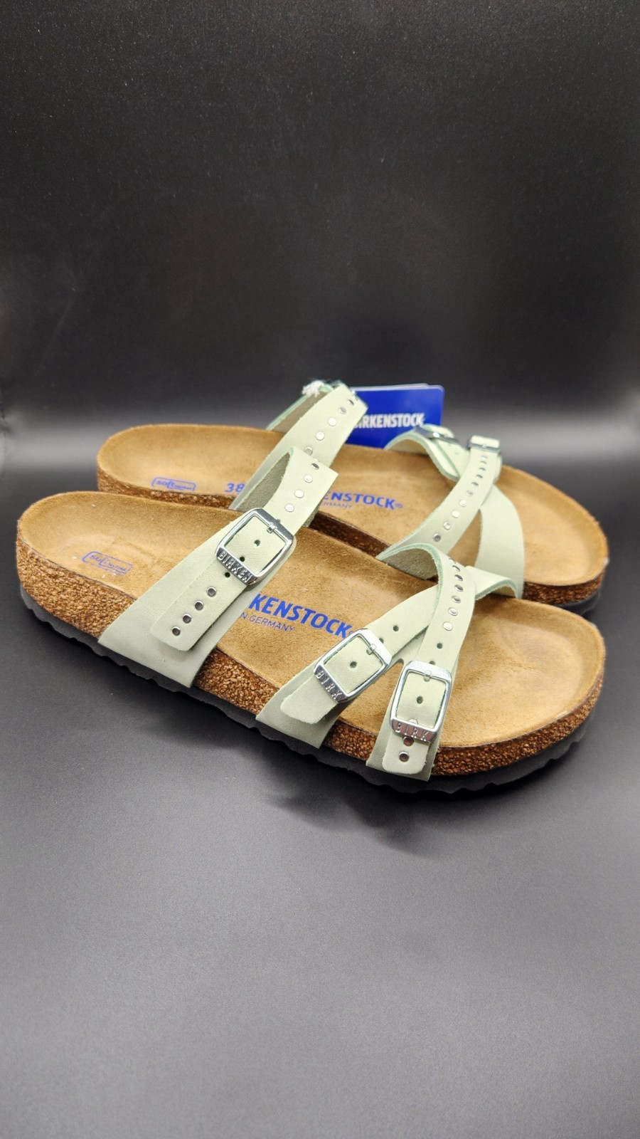 Birkenstock Franca Sandals Womens 7 EU 38 Narrow Soft Footbed Matcha Green