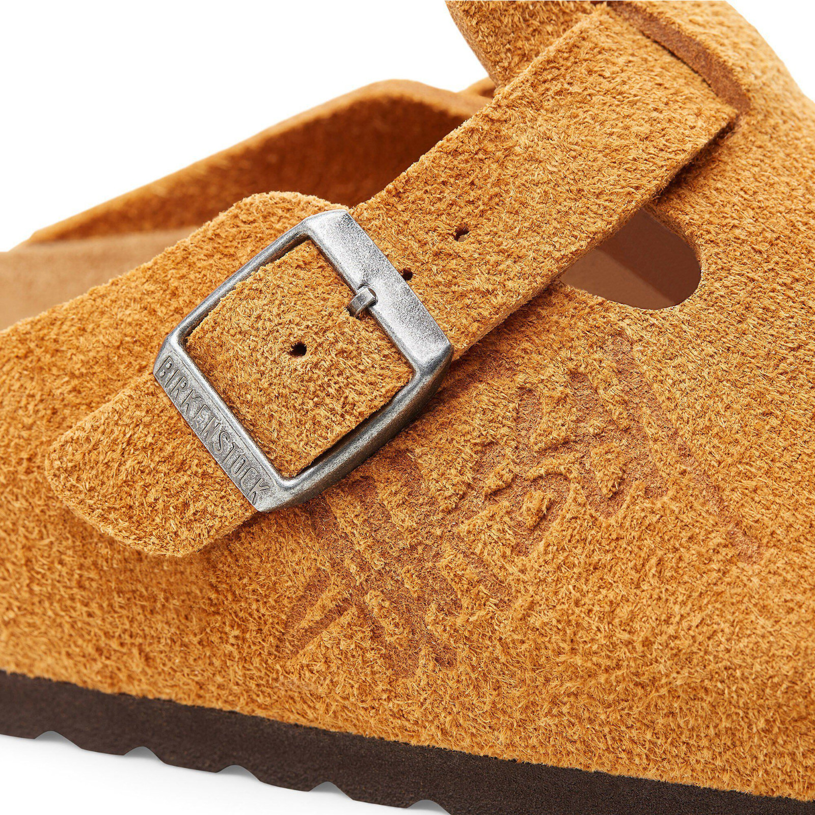 Birkenstock Boston Stüssy x Caramel Suede Footbed Slip-Ons Clog Unisex EU37-45