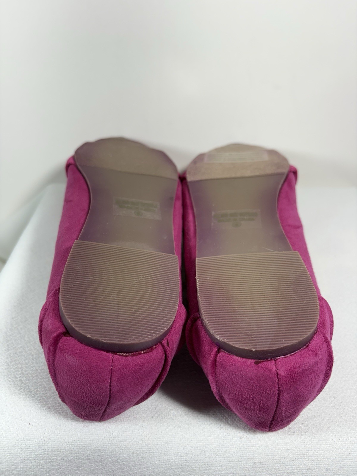 New! Chase + Chloe JAMES Pink Faux Suede Flats W/Rhinestone Buckle Size 8