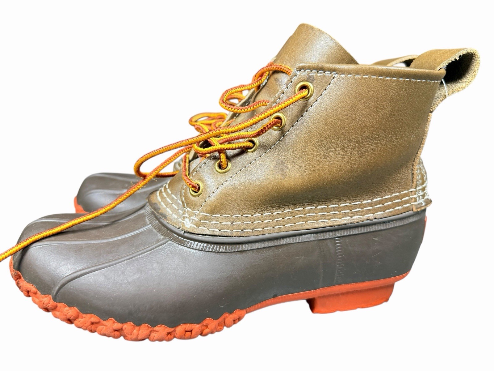 L.L. Bean Maine Hunting Duck Boots 2017 Limited Orange Chain Sole USA Womens 7M