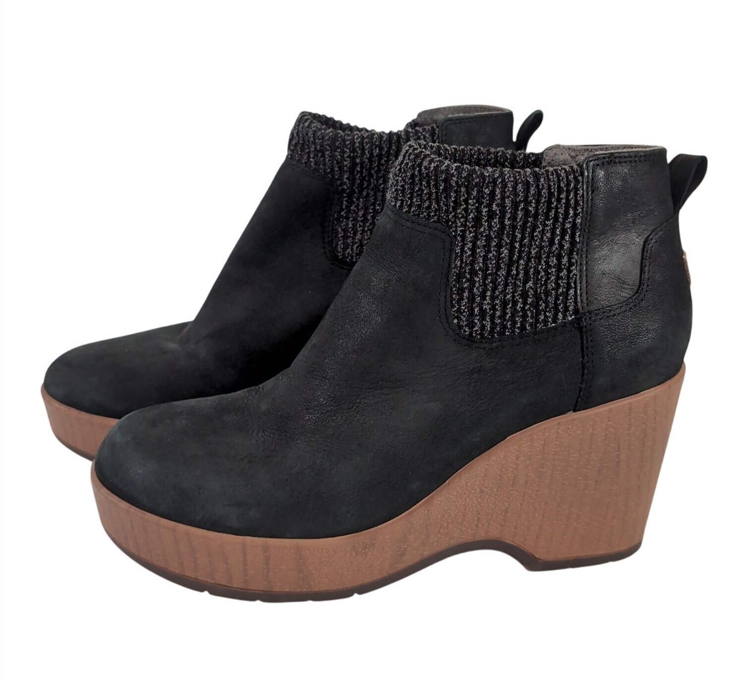 Dr Scholls Preston Platform Wedge Bootie Women 6.5 Black Y2K Grunge Indie Sleaze