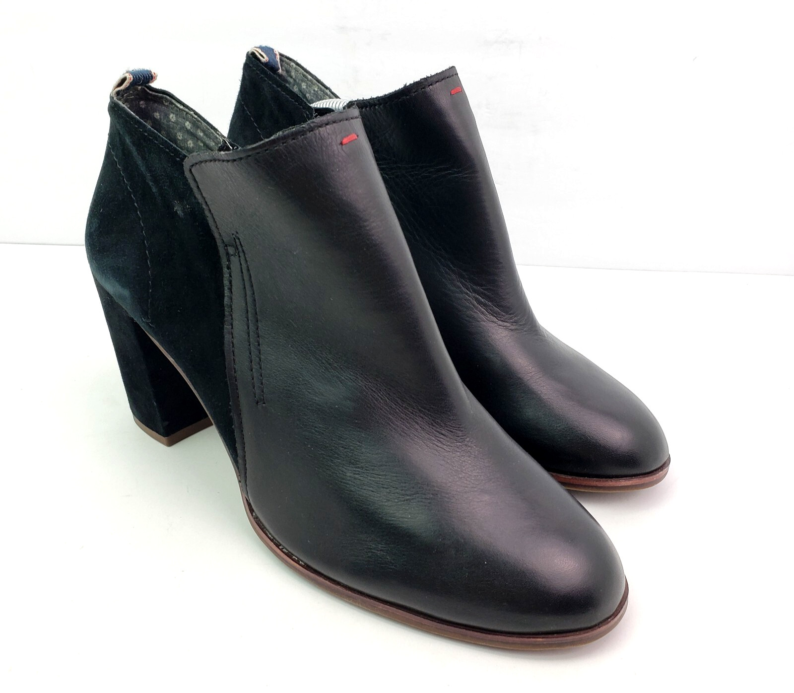 ED Ellen Degeneres Love Womens Size 10 Black Leather 3.25″ Heel Bootie Shoes