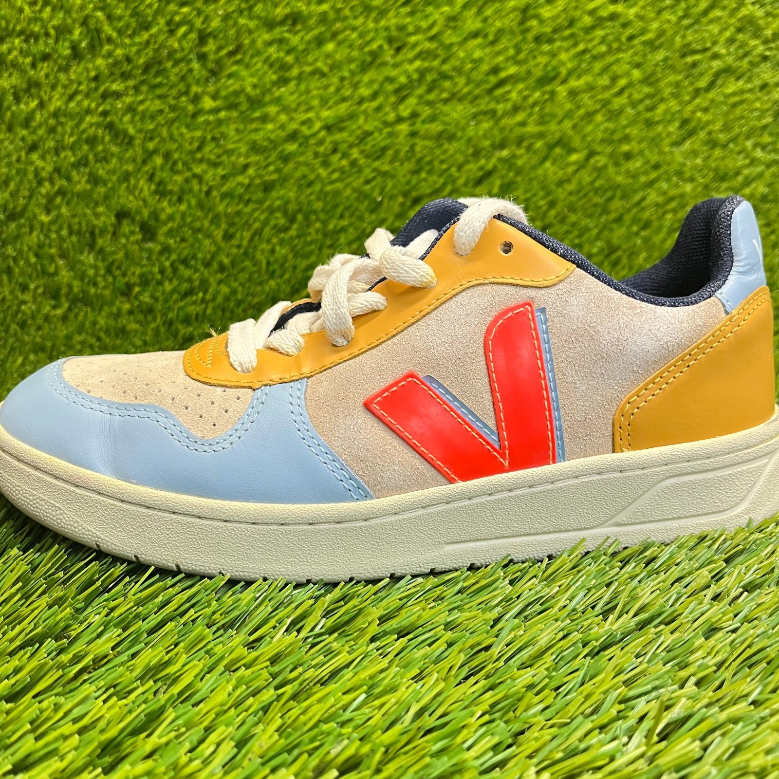 Veja x Make My Lemonade V-10 Womens Size 5 Blue Beige Athletic Shoes Sneakers