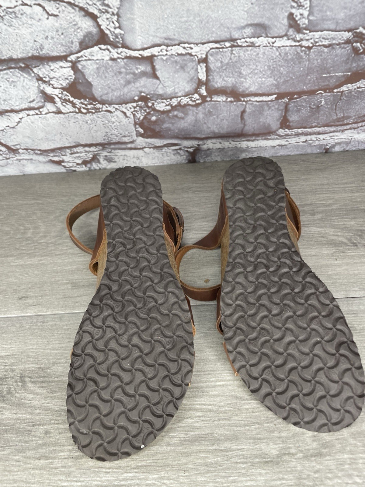 Papillio BIRKENSTOCK Lola Brown Leather Ankle Strap Sandals Women Sz 36EU/6M US