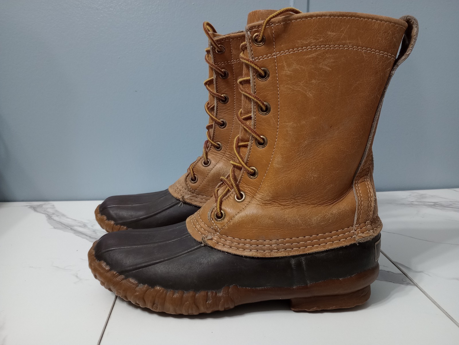 LL Bean Maine Hunting Shoe Women 6 Made In USA Outdoor Leather Brown