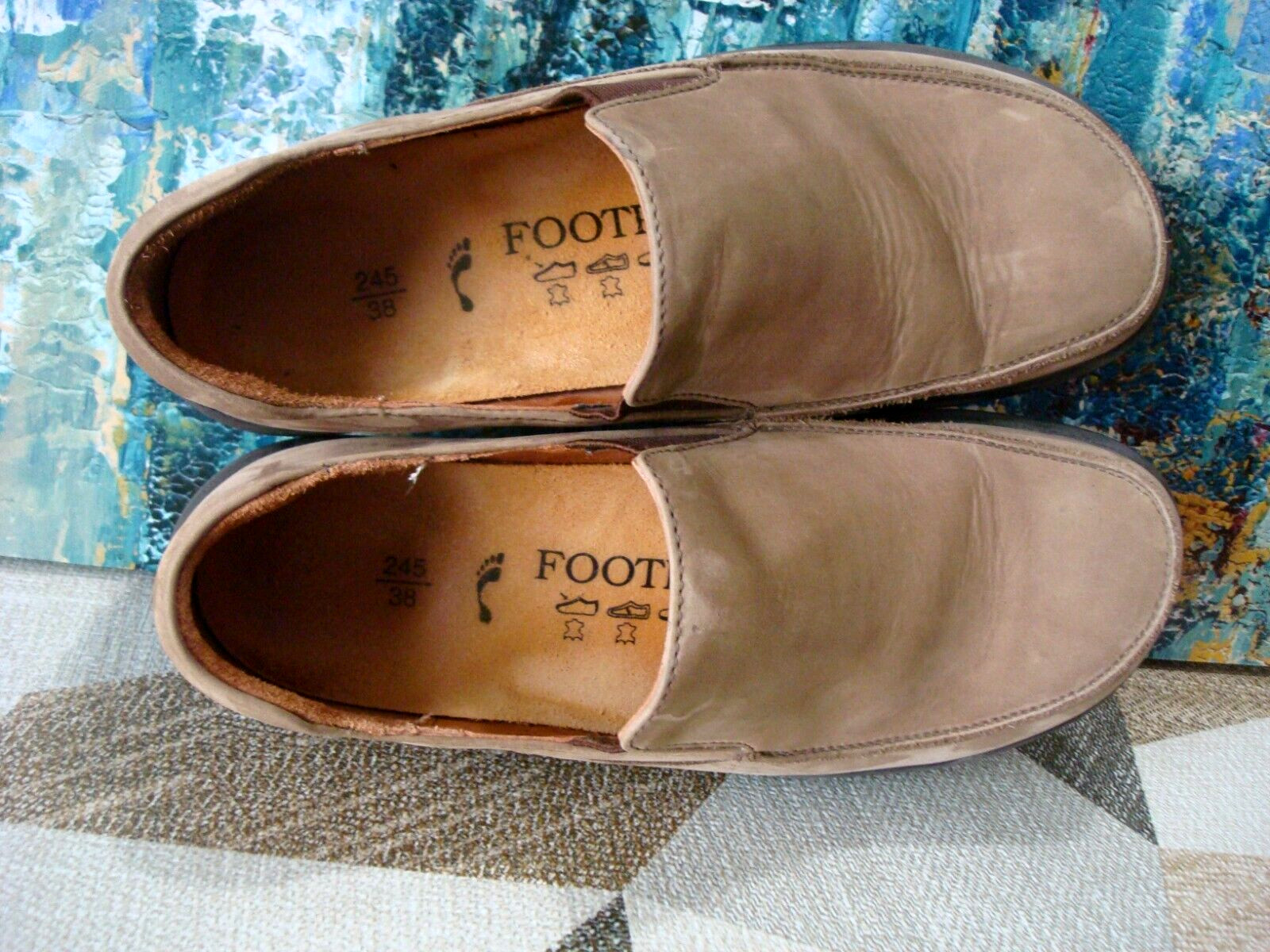 Footprints by Birkenstock Natoma Brown Nubuck Leather Loafers EU 38 US 7-7 1/2