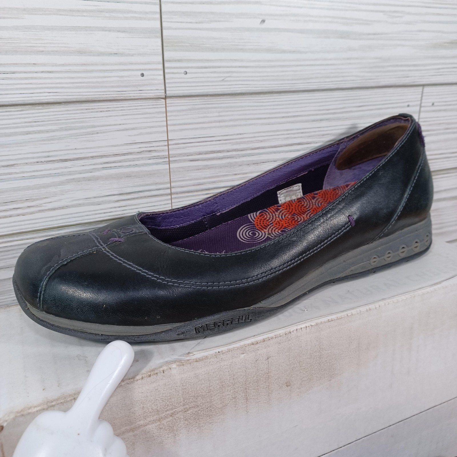 Merrell Charm Ballet Flats Womens 9 Black Leather Cushioned Lined Casual Walking
