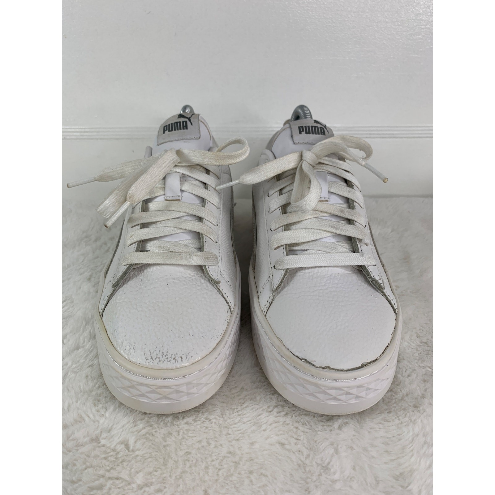 Puma Smash Platform 366487-06 White Women’s Casual Sneakers Size 8