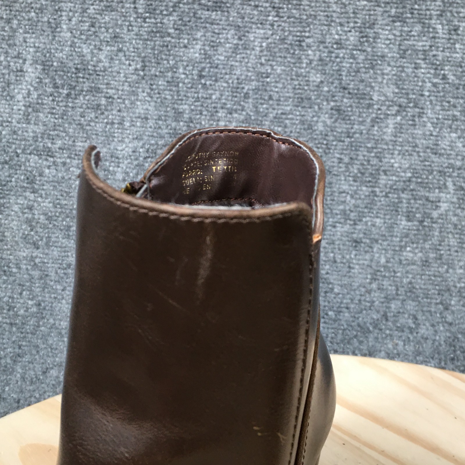 Dorothy Gaynor Boots Womens 23.5 US 6 Ankle Bootie Brown Side Zip Comfort Block