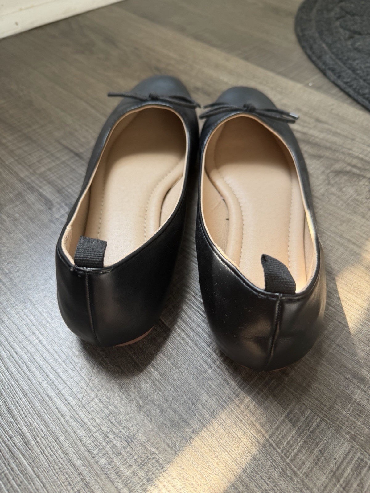 Gap Black Bow Ballet Flats Round Toe Slip-On Solid Women’s US 8