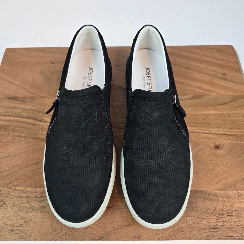 New Womens Josef Seibel Campa Nubuk Black Comfort Casual Sneakers Shoes 40 9-9.5