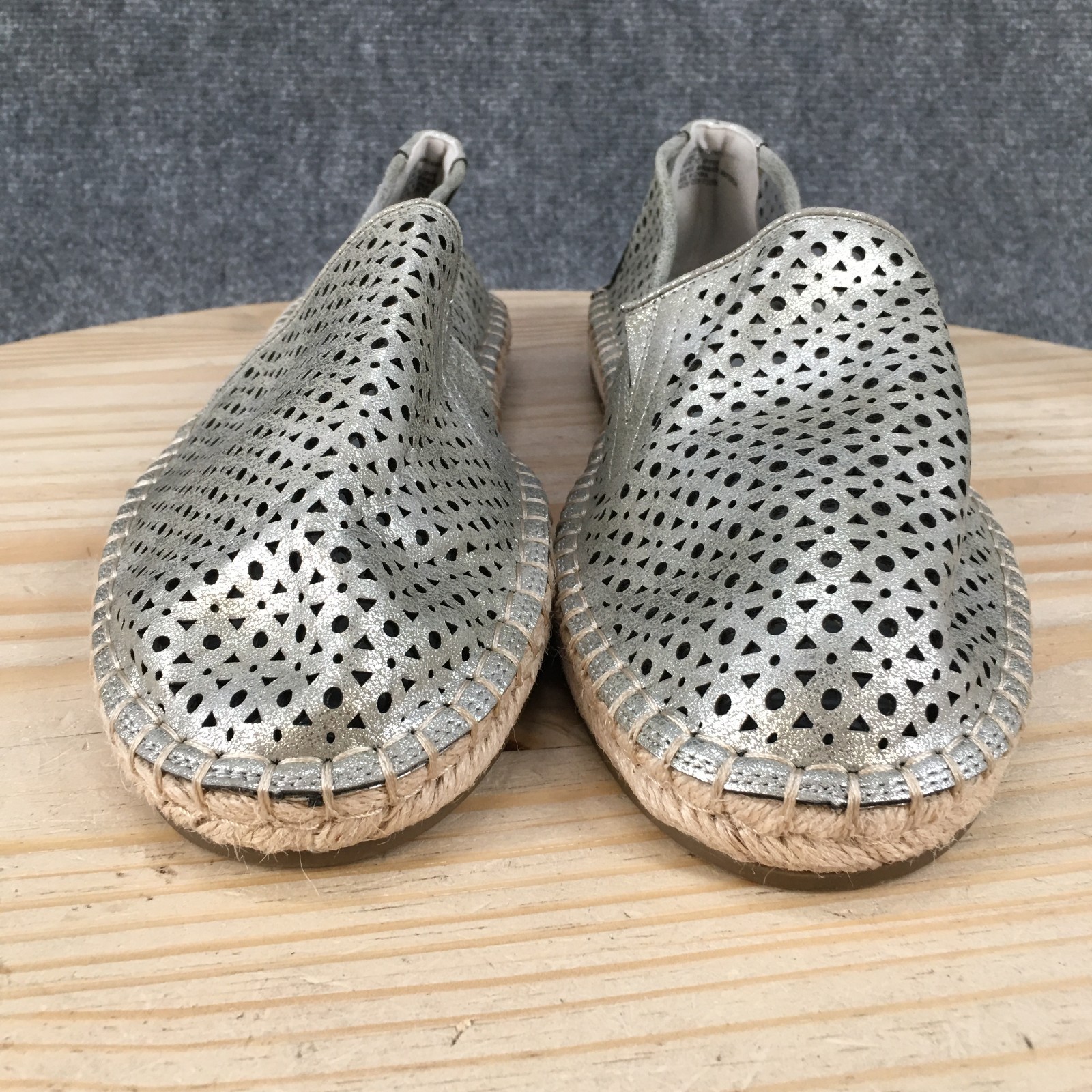 ANA A New Approach Oakland Espadrille Shoes Womens 11 M Casual Low Top Silver
