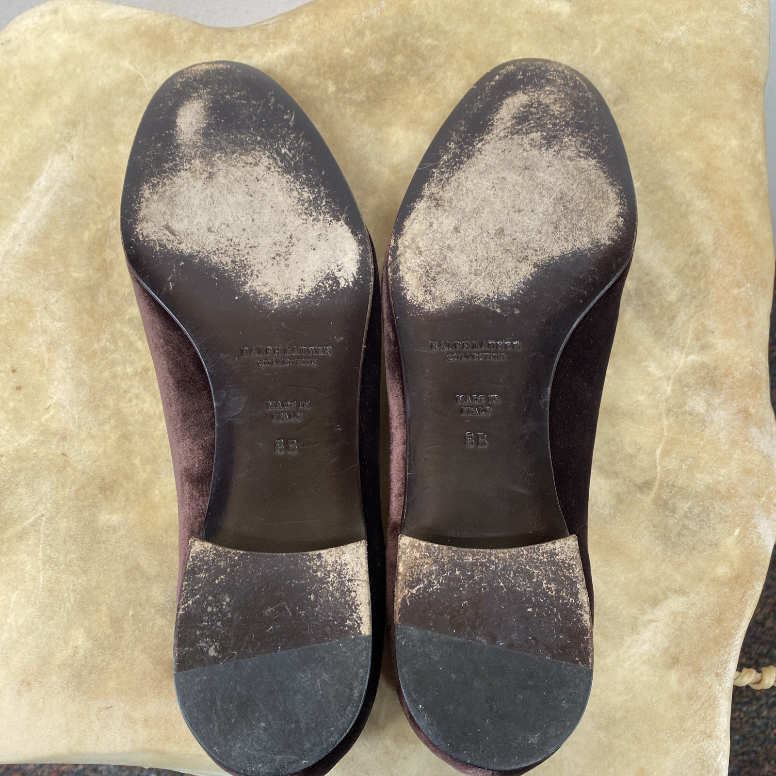 Ralph Lauren Purple Label Velvet Alonzo Smoking Slippers Women’s 8B Burgundy