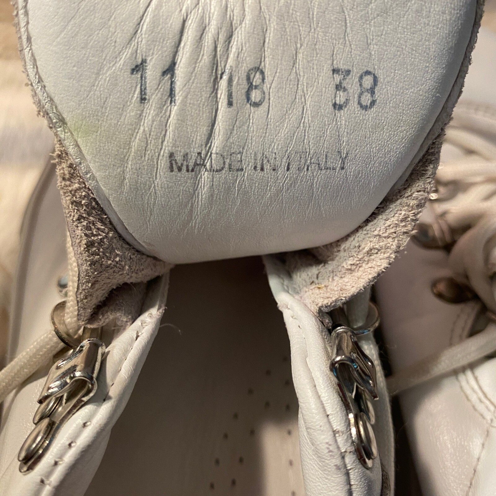 Diemme Marostica White Leather Sneakers Platform Lace Up Italy Fashion Size 38