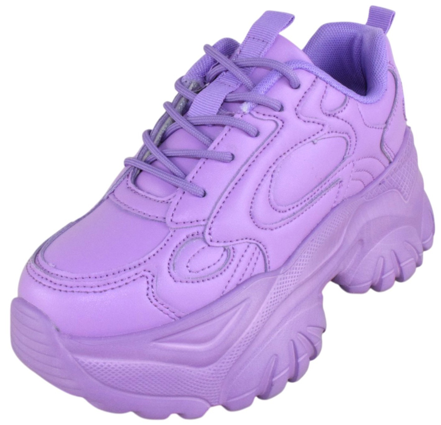 Berness Women Chunky Platform Sneaker Trainers Thick Sole DadShoe Celeste Purple