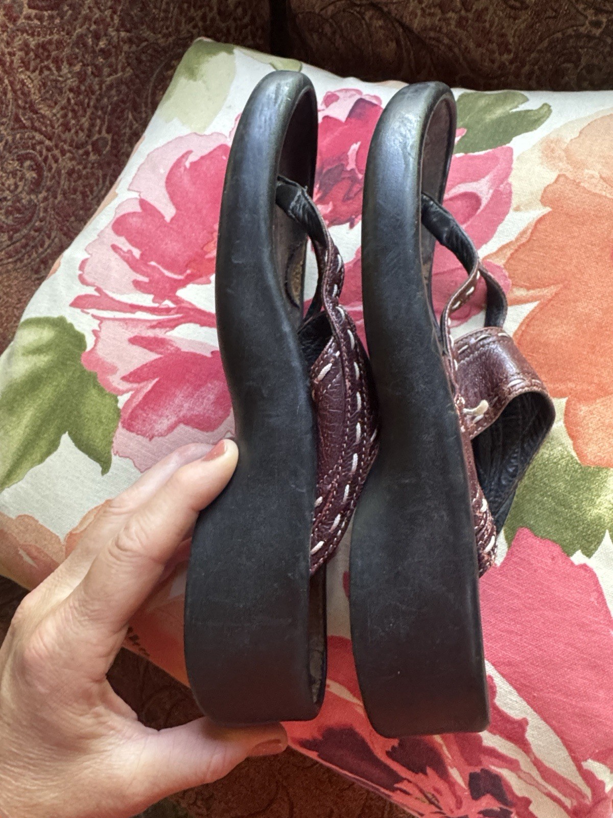 Birkenstock Tatami Leather sandal slides burgundy maroon wine black womens 38
