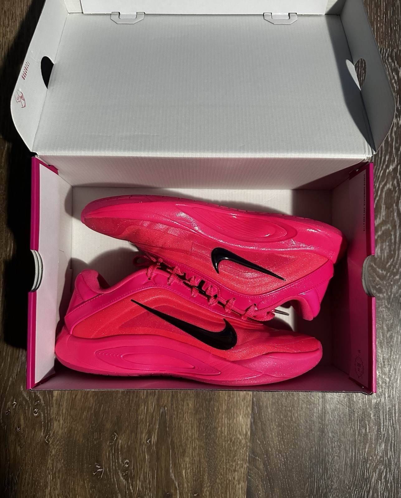 Nike A’One Basketball Low Top Lace-Up Sneakers 10W/8.5M Pink/Black FZ8605-610
