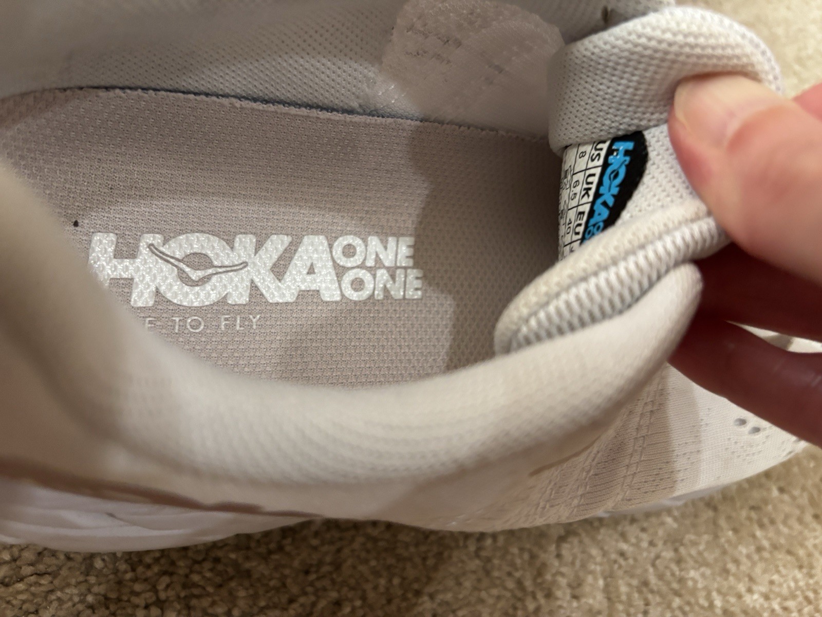Hoka One One Women’s Clifton 6 White Running Shoes Size 8