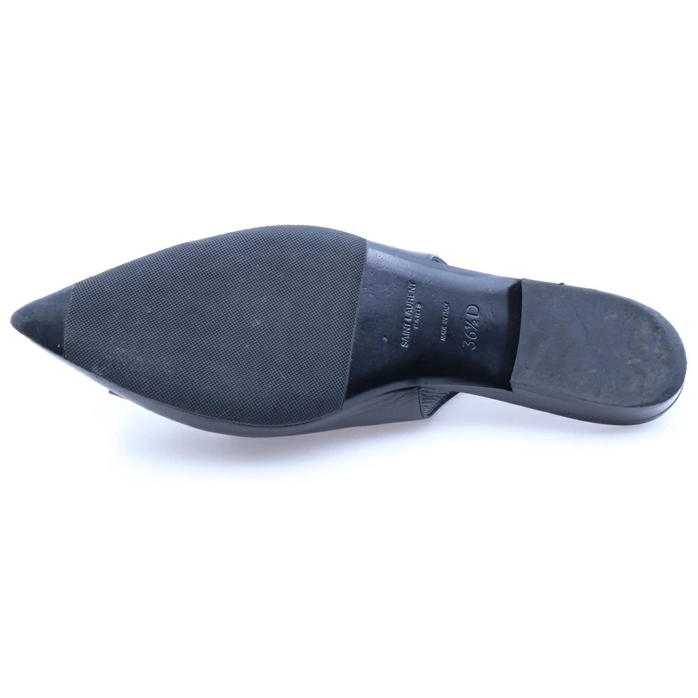 Saint Laurent Paris Size 36 1 2 Ysl Anais Slingback Flat Pumps Black Ladie GcM04