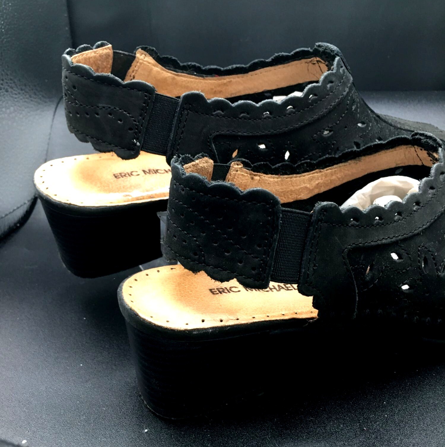 Eric Michaels Women’s Suede Leather Shoes Size 40 / 7M Black «MISTY»