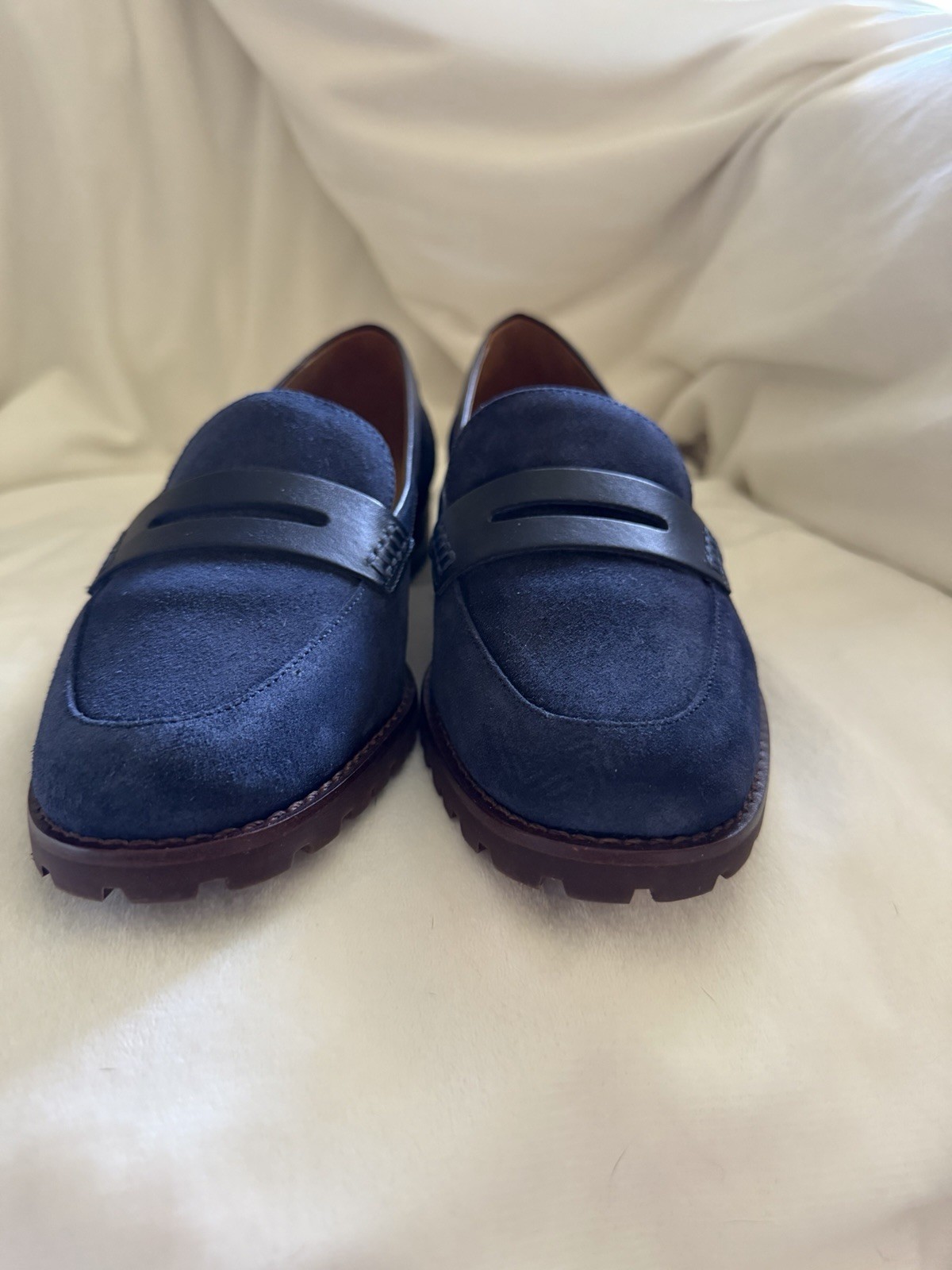 Talbots Women’s Navy Blue Suede Shoes Flat Driving Loafer 7M