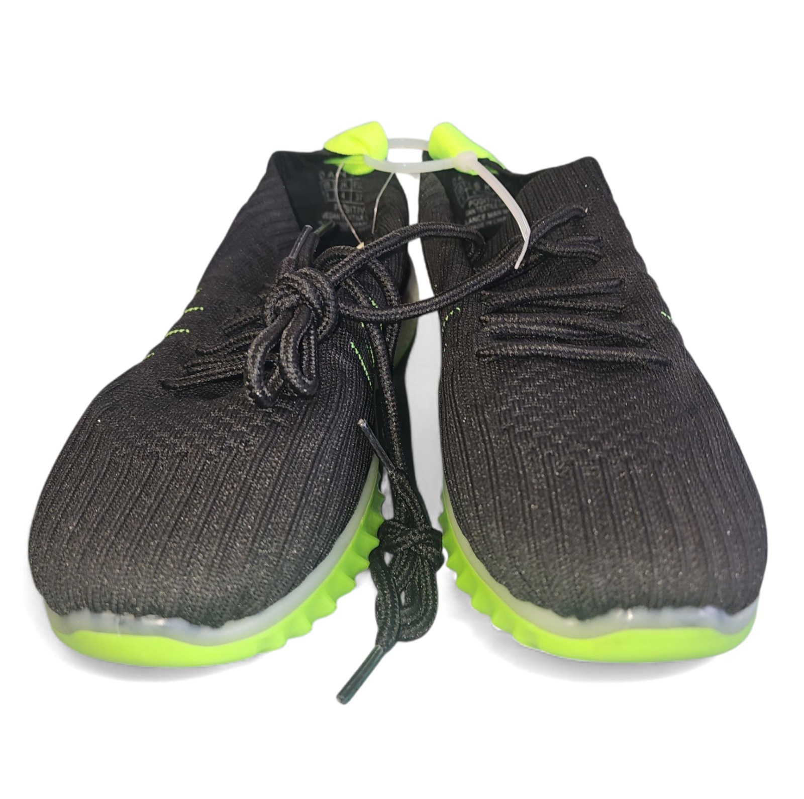 NEW Danskin Now Positive Womens Knit Black Lime Green Lace Up Sneakers Shoes 6