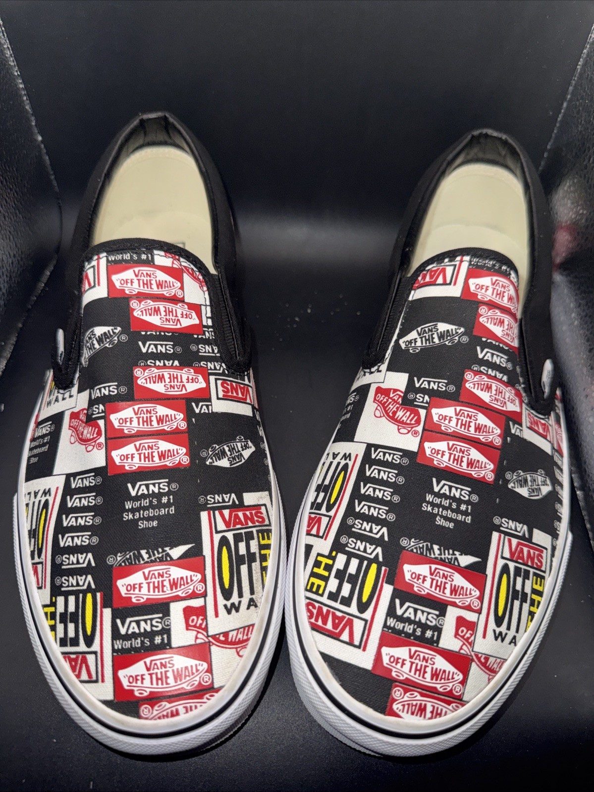 Size 11.5 – VANS Classic Slip-On Label Mix, VN0A4BV3V9A, New Without Box!
