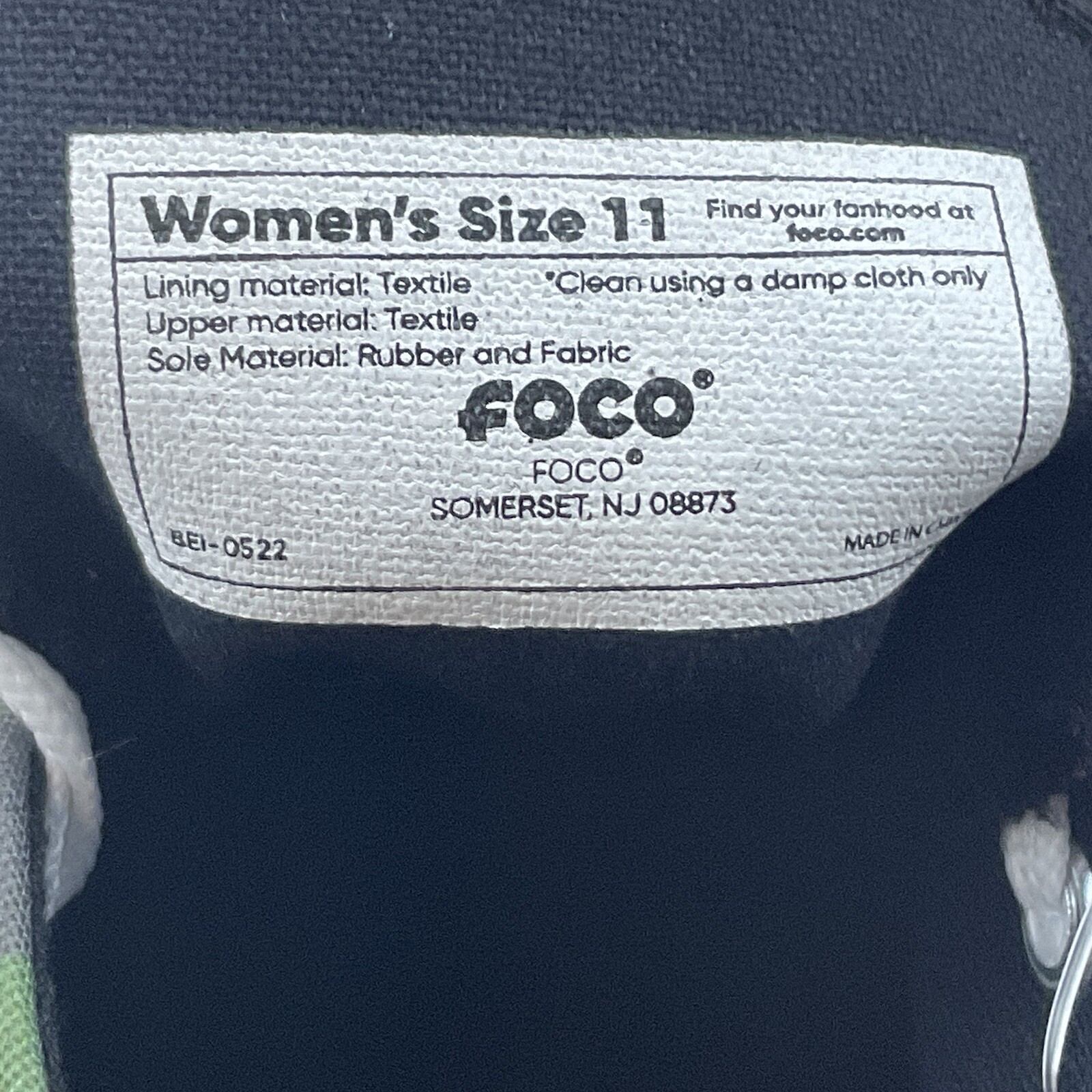 Foco Badgers Sneakers Women’s 11 Low Top Classic Lace Closure Sports Green Camo