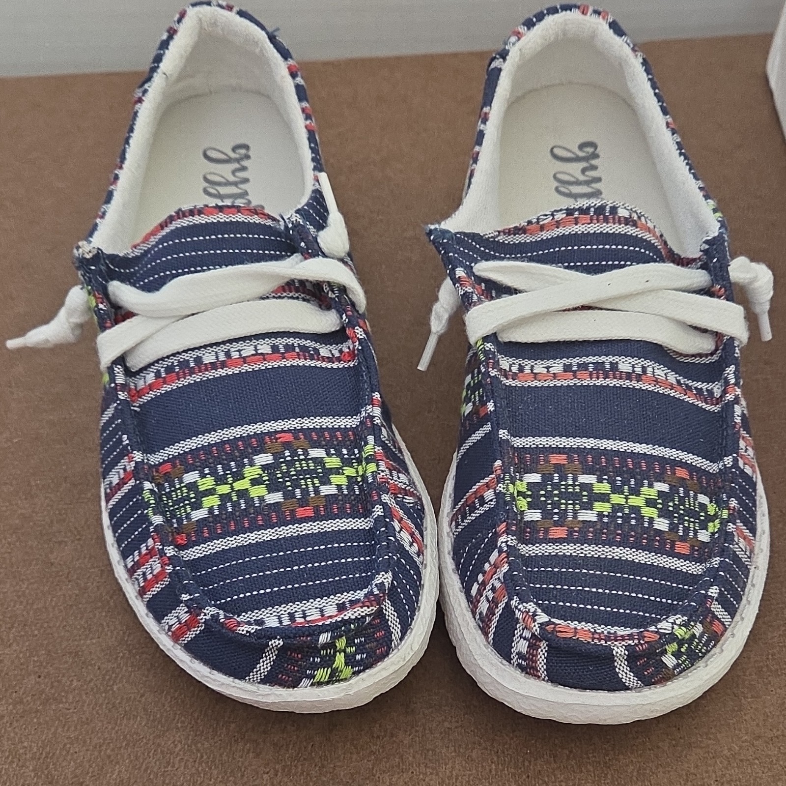 Gypsy Jazz Tiana Women’s Slip-On Navy Striped Canvas Casual Shoes 6.5
