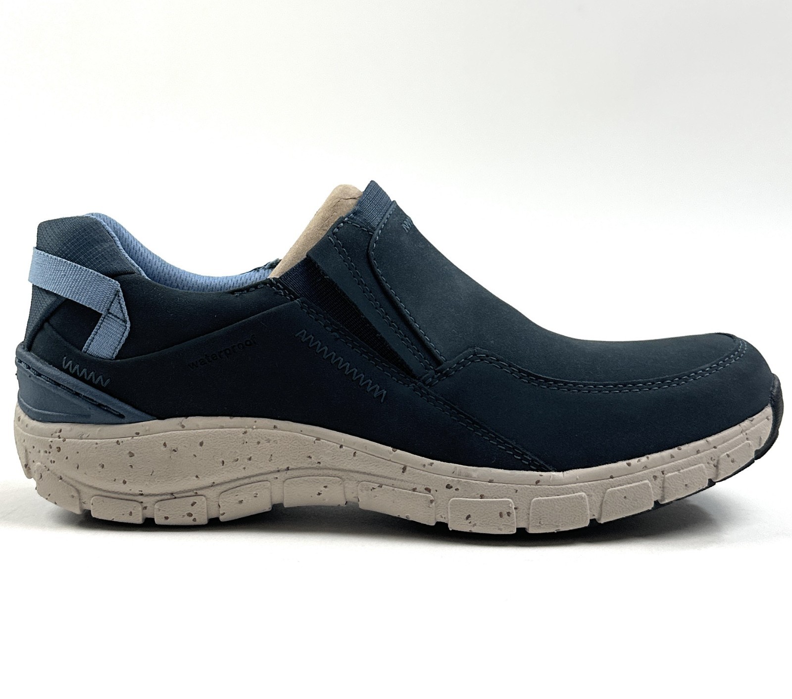 Clarks Wave Plateau AP Blue Nubuck Leather Womens 9 Wide Shoes Sneakers 26174450