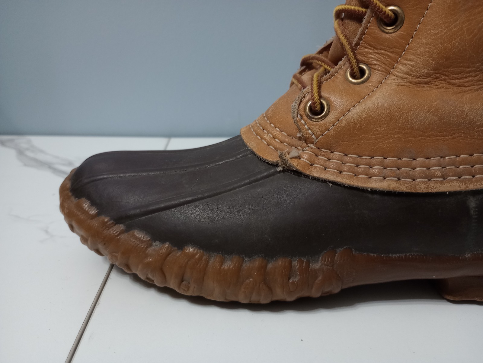 LL Bean Maine Hunting Shoe Women 6 Made In USA Outdoor Leather Brown