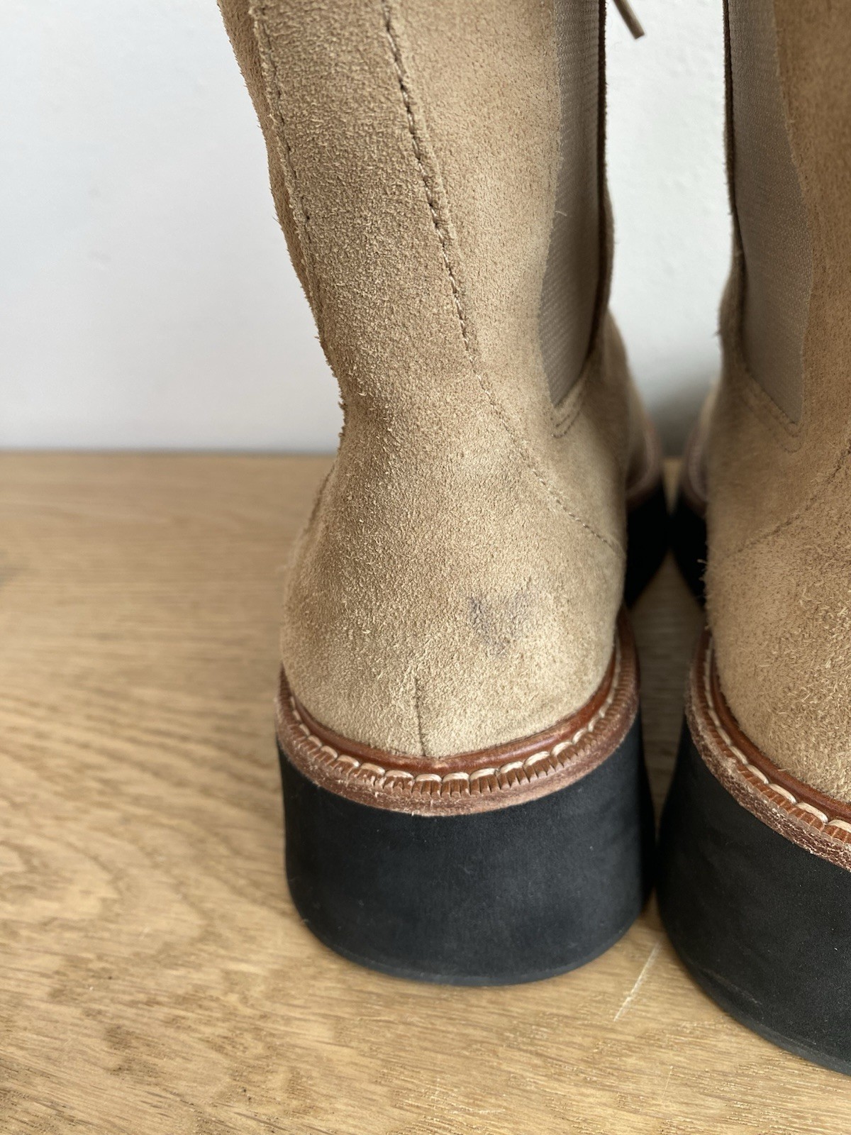 Madewell Women’s Sz 6 Brown Suede Boots Helen Platform Chelsea Boot Leather